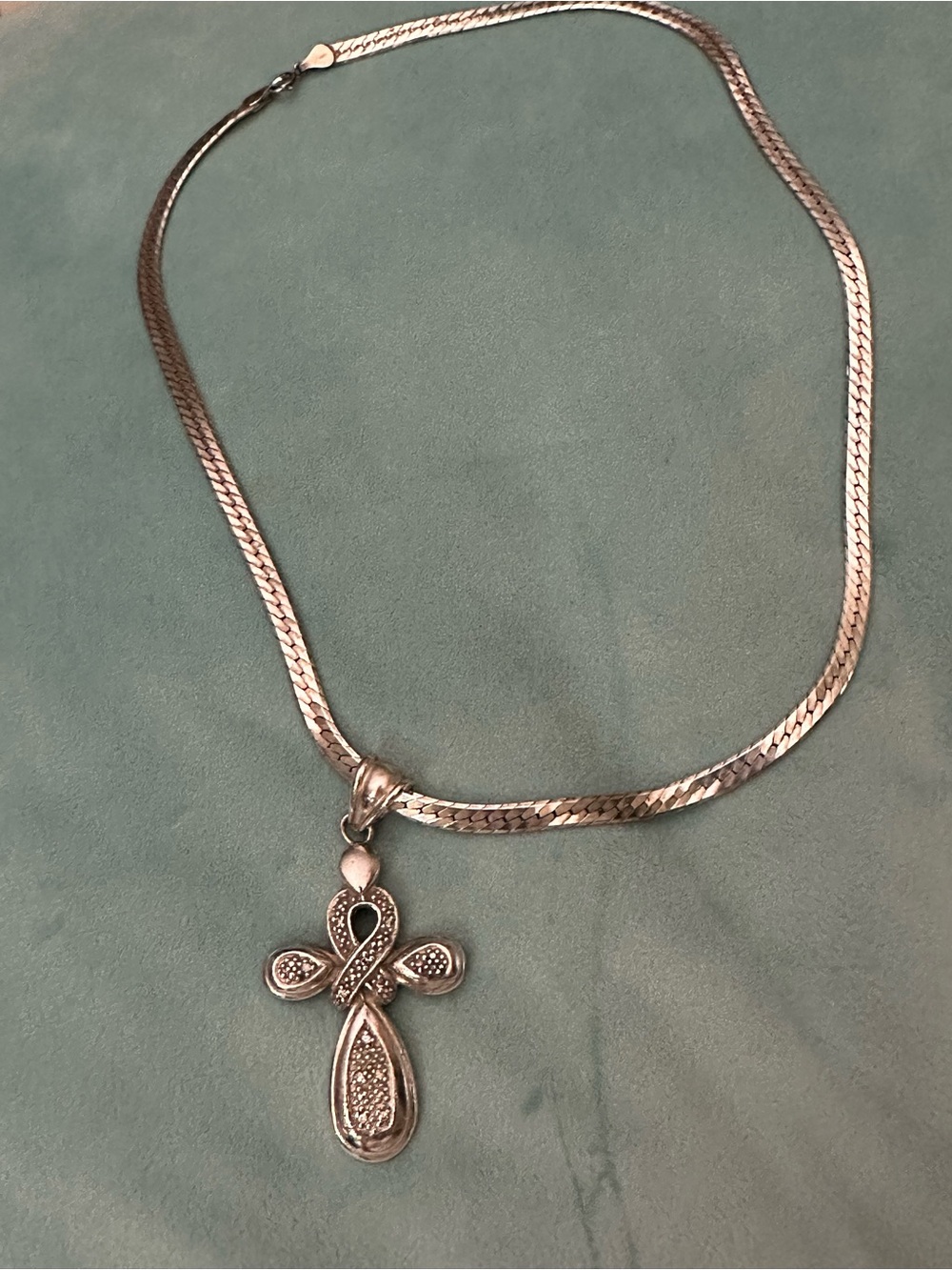 Vintage .925 Silver Chain & Large Cross Pendant